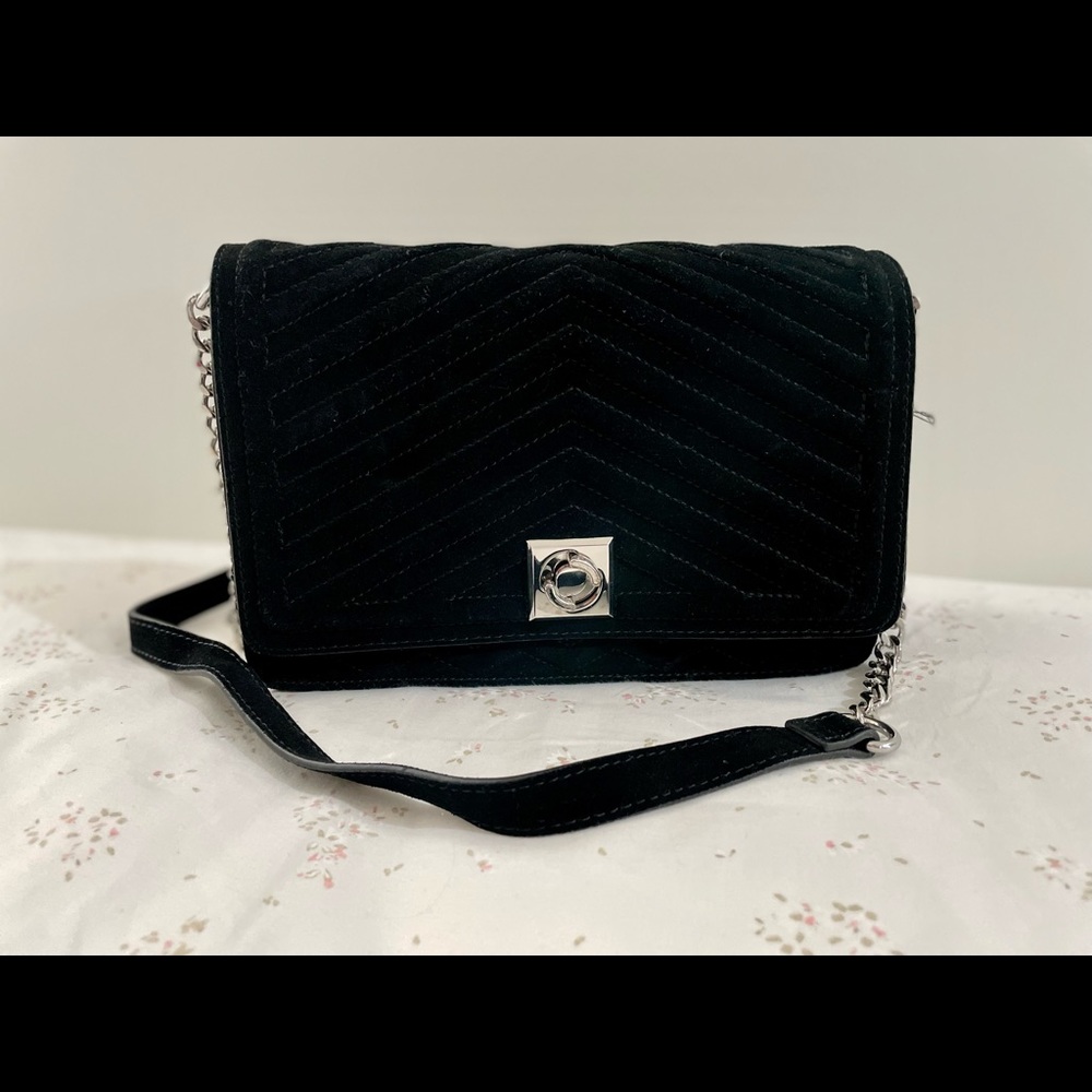 Zara suede flap crossbody bag